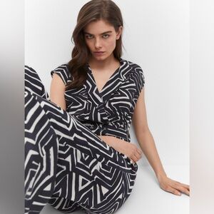 MANGo Belted Printed Jumpsuit size medium